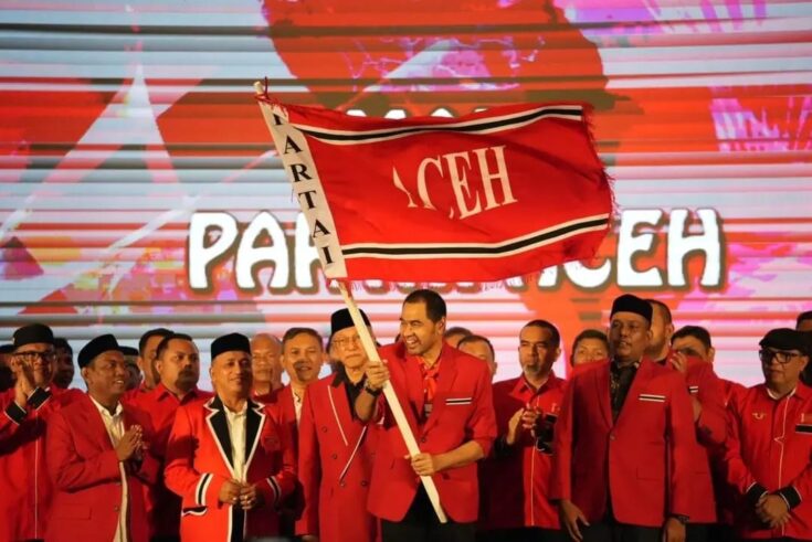 Pelantikan pengurus DPP Partai Aceh periode 2023-2028 di Hotel Hermes Palace Banda Aceh, Sabtu malam (5/8)