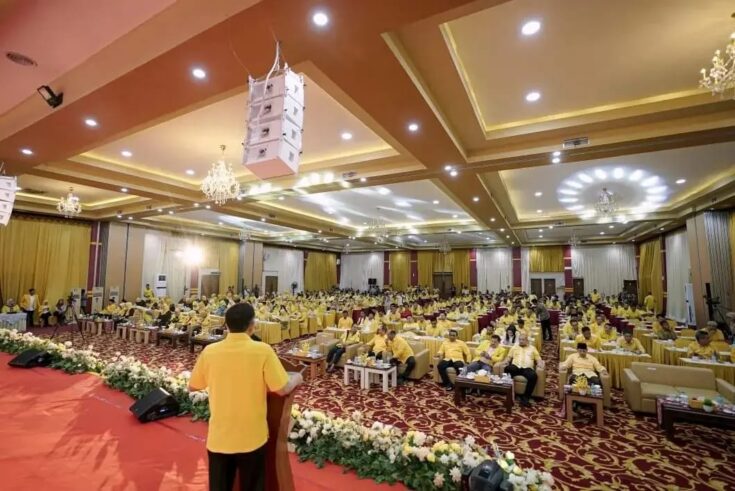 Ketua DPD I Partai Golkar Aceh Teuku Muhammad Nurlif pada acara Rakerda & Bimtek Golkar se-Aceh