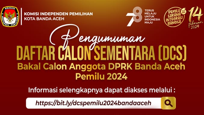KIP Kota Banda Aceh menetapkan sebanyak 492 bakal calon anggota legislatif (Bacaleg) DPRK setempat dalam daftar calon sementara (DCS) untuk Pemilu 2024.