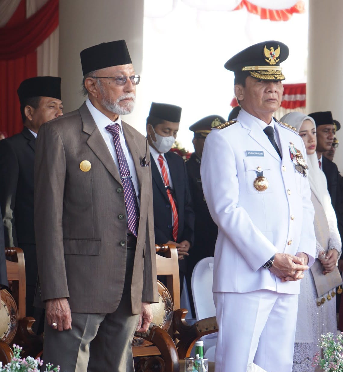 Wali Nanggroe Aceh Malik Mahmud Al-Haytar bersama Pj Gubernur Aceh Achmad Marzuki