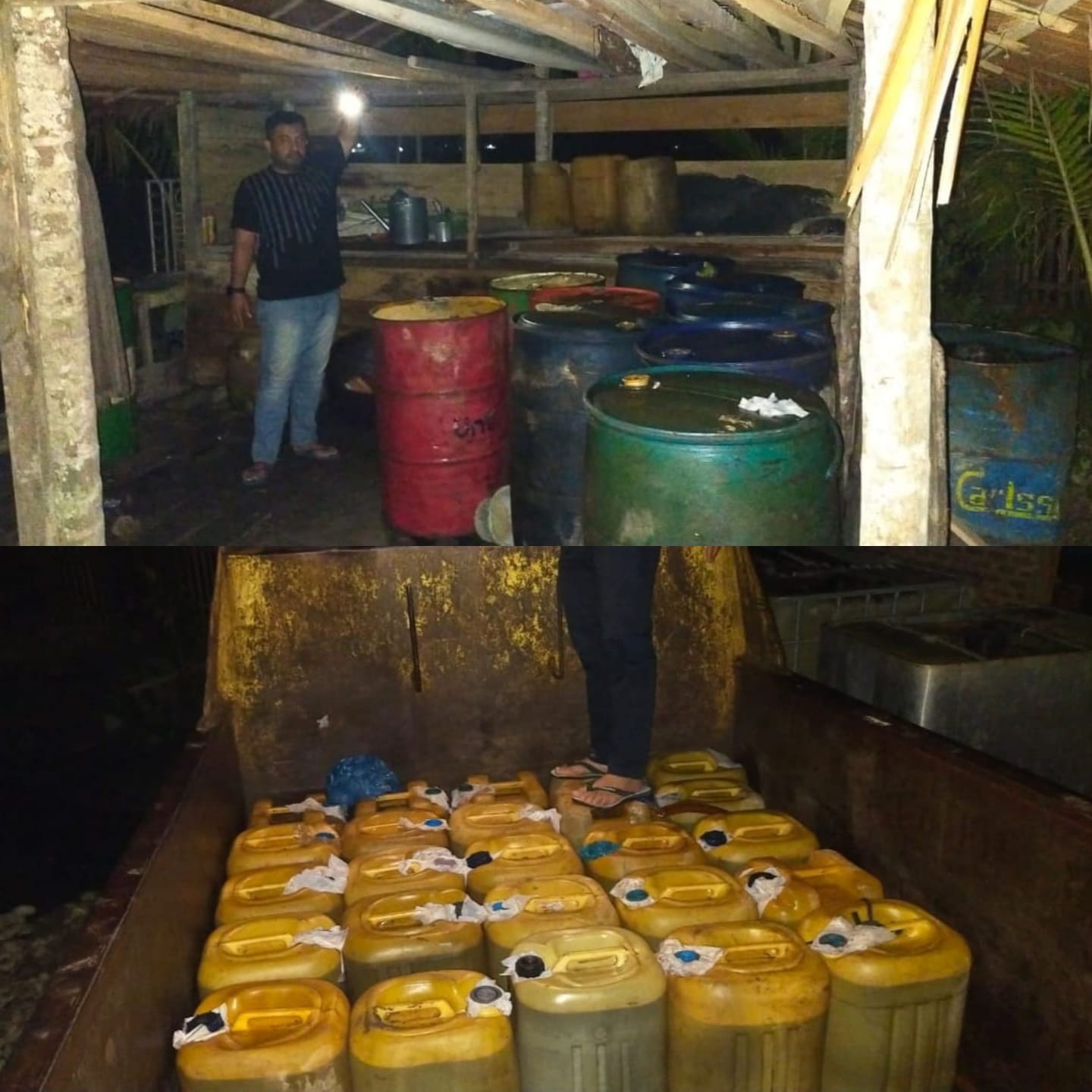 Tim dari Unit II Subdit IV Tipidter Ditreskrimsus Polda Aceh menggerebek gudang penyimpanan BBM jenis Solar bersubsidi tanpa izin di Desa Blang Paku, Kecamatan Paya Bakong, Aceh Utara