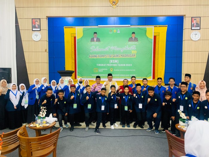 Kemenag Kota Banda Aceh berhasil menjadi juara umum Kompetisi Sains Madrasah tingkat Provinsi Aceh tahun 2023