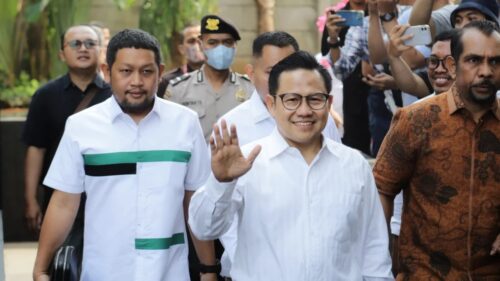 Ketua Umum PKB dan mantan Menteri Ketenagakerjaan Muhaimin Iskandar atau Cak Imin menjalani pemeriksaan di Gedung Merah Putih KPK, Jakarta, Kamis (7/9)