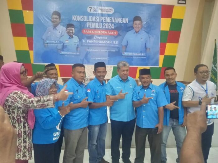 DPW Partai Gelora Aceh menggelar konsolidasi pemenangan Pemilu 2024 yang dihadiri ratusan caleg dan kader partai yang berlangsung di Asrama Haji Banda Aceh, Ahad (17/9)