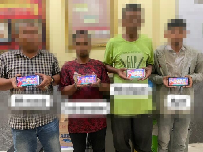 Satreskrim Polres Bireuen menangkap satu agen chip dan tujuh orang pemain judi online jenis Higgs Domino