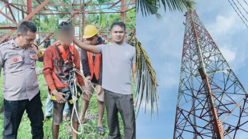 Polsek Kuta Makmur mengamankan satu pencuri kabel RRU milik XL di Tower STP Desa Cot Seutui, Kuta Makmur, Aceh Utara
