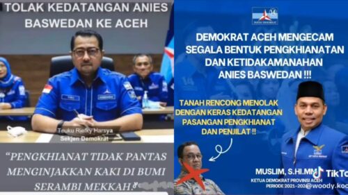 Postingan di media sosial TikTok yang mengatasnamakan Partai Demokrat menolak kedatangan Anies Baswedan ke Aceh