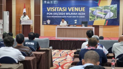 PB PON XXI Tahun 2024 Wilayah Aceh, melakukan finalisasi rencana venue, dukungan peralatan dan Panitia pelaksana (Panpel), Jum'at, 3 November 2023