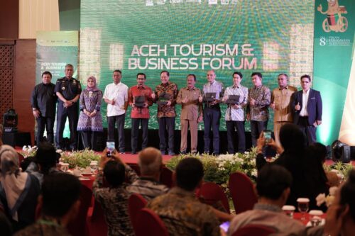 Acara Aceh Tourism & Business Forum di Hotel Hermes Palace Hotel, Banda Aceh, Senin, 6 November 2023. Acara ini merupakan rangkaian dari PKA-8