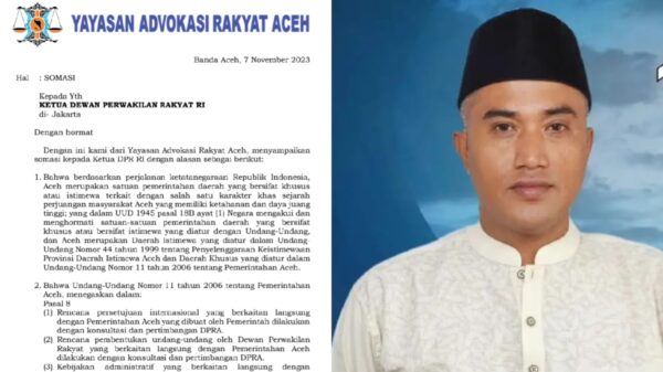Ketua Yayasan Advokasi Rakyat Aceh (YARA) Safaruddin mengirimkan somasi kepada Ketua DPR RI Puan Maharani