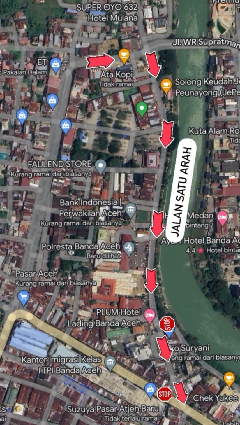 Pihak Satlantas Polresta Banda Aceh menutup sementara satu arah Jalan Cut Mutia Banda Aceh mulai Rabu, 15 November 2023