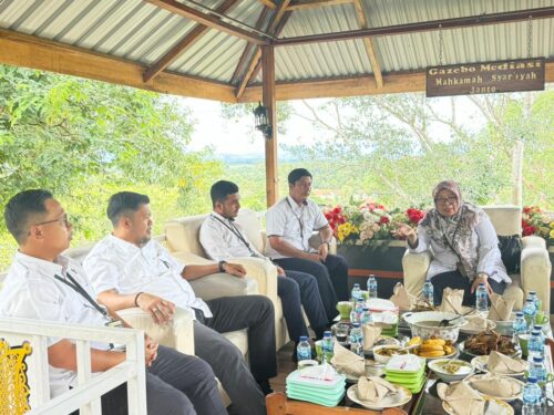Hakim Agung terpilih Kamar Pidana Mahkamah Agung RI asal Aceh Ainal Mardhiah SH MH mengunjungi Mahkamah Syar’iyah Jantho, Senin (27/11). (Foto: Dok. Mahkamah Syar’iyah Jantho)