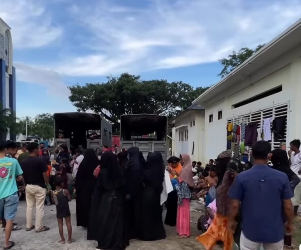 Pengungsi Rohingya saat berada di Balai Meuseuraya Aceh Banda Aceh