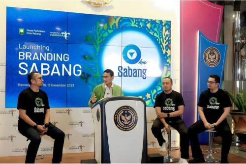 Menparekraf Sandiaga Uno saat meluncurkan branding pariwisata Sabang di Jakarta, Senin (18/12)