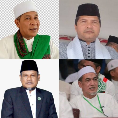 Berikut sejumlah kandidat Ketua Umum PB HUDA Periode 2023-2028 yakni Tu Sop, Tgk Faisal Ali, Abi Hasbi Albayuni dan Abi Hidayat Muhibuddin Waly