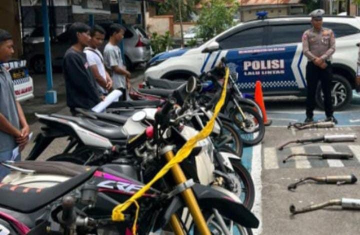 Satlantas Polres Sabang berhasil mengamankan 10 sepeda motor berknalpot brong