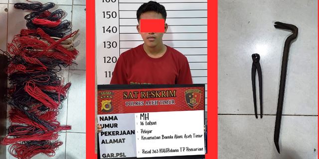 Polres Aceh Timur mengamankan remaja pencuri kabel listrik di Kantor Puskeswan Peureulak Barat