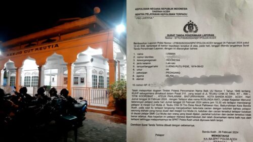 Pengurus BKM Cut Meutia Banda Aceh melaporkan Kepala SMK Farmasi Cut Meutia, Roslinda Wati ke Polda Aceh terkait kasus dugaan pencemaran nama baik, Senin (26/2)