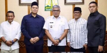 Ketua DPW Partai Nasdem Aceh yang baru Irsan Sosiawan, melakukan kunjungan silaturahmi kepada Pj Gubernur Aceh Bustami Hamzah, Jum'at pagi (22/3/2024)