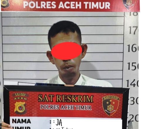 Satreskrim Polres Aceh Timur Polda Aceh mengamankan pria berinisial JA (44), salah satu warga Kecamatan Peureulak, karena diduga telah mencabuli anak kandungnya sendiri berusia 16 tahun hingga melahirkan seorang anak