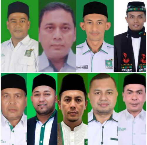 9 caleg terpilih dari PKB yang meraih kursi di DPRA, Munawar AR (Ngoh Wan), Hery Ahmadi, Muhammad Iqbal, Salihin, Muhammad Wali, Iskandar, Rijaluddin, Doni Arega Rajes dan Musdi Fauzi