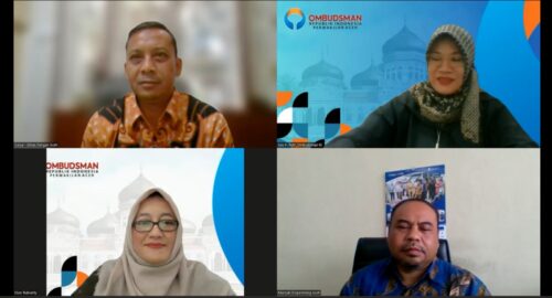 Ombudsman Aceh berkoordinasi dengan Dinas Pangan dan Disperindag Aceh dalam diskusi tematik terkait ketersediaan dan stabilitas bahan pokok menjelang Ramadhan. Kegiatan berlangsung melalui ruang zoom, Kamis (7/3)