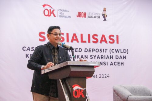 Acara sosialisasi Cash Waqf Linked Deposit (CWLD) kepada Perbankan dan Stakeholders yang diselenggarakan OJK di Banda Aceh, Selasa, 19 Maret 2024