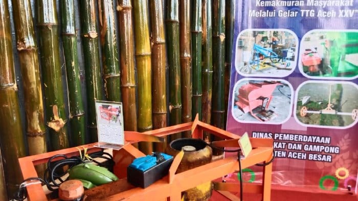 Alat Inovasi TTG karya Inventor Aceh Besar dipamerkan pada stand TTG ke-25 Provinsi Aceh di Suka Makmue, Nagan Raya, Kamis (9/5/2024)