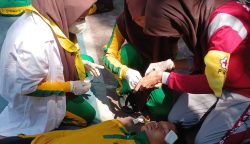 Simulasi gempa bumi dan tsunami di SMAN 6 Banda Aceh, Sabtu, 26 April 2025