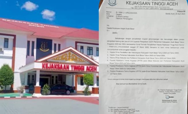Kejati Aceh melakukan penyelidikan untuk mengusut dugaan penyimpangan dan kecurangan dalam proses pengadaan barang dan jasa di ULP Pemkab Aceh Besar Tahun 2023-2024