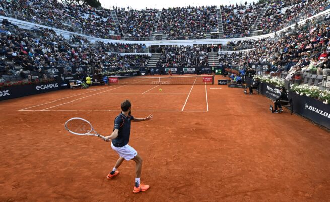 Musetti Taklukkan Medvedev Lewat Duel Dramatis di Roma, Tantang Zverev di Perempat Final, Foto. Internazionali BNL d'Italia