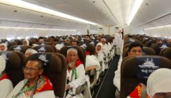 Jamaah haji Aceh Kloter 03 sudah mendarat di Bandara King Abdul Aziz, Jeddah, Arab Saudi, Selasa (20/5). (Foto: For Infoaceh.net)