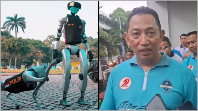 Penampilan robot polisi (ropi) dalam perayaan HUT Bhayangkara ke-79 di Jakarta pada 1 Juli 2025 memicu polemik publik