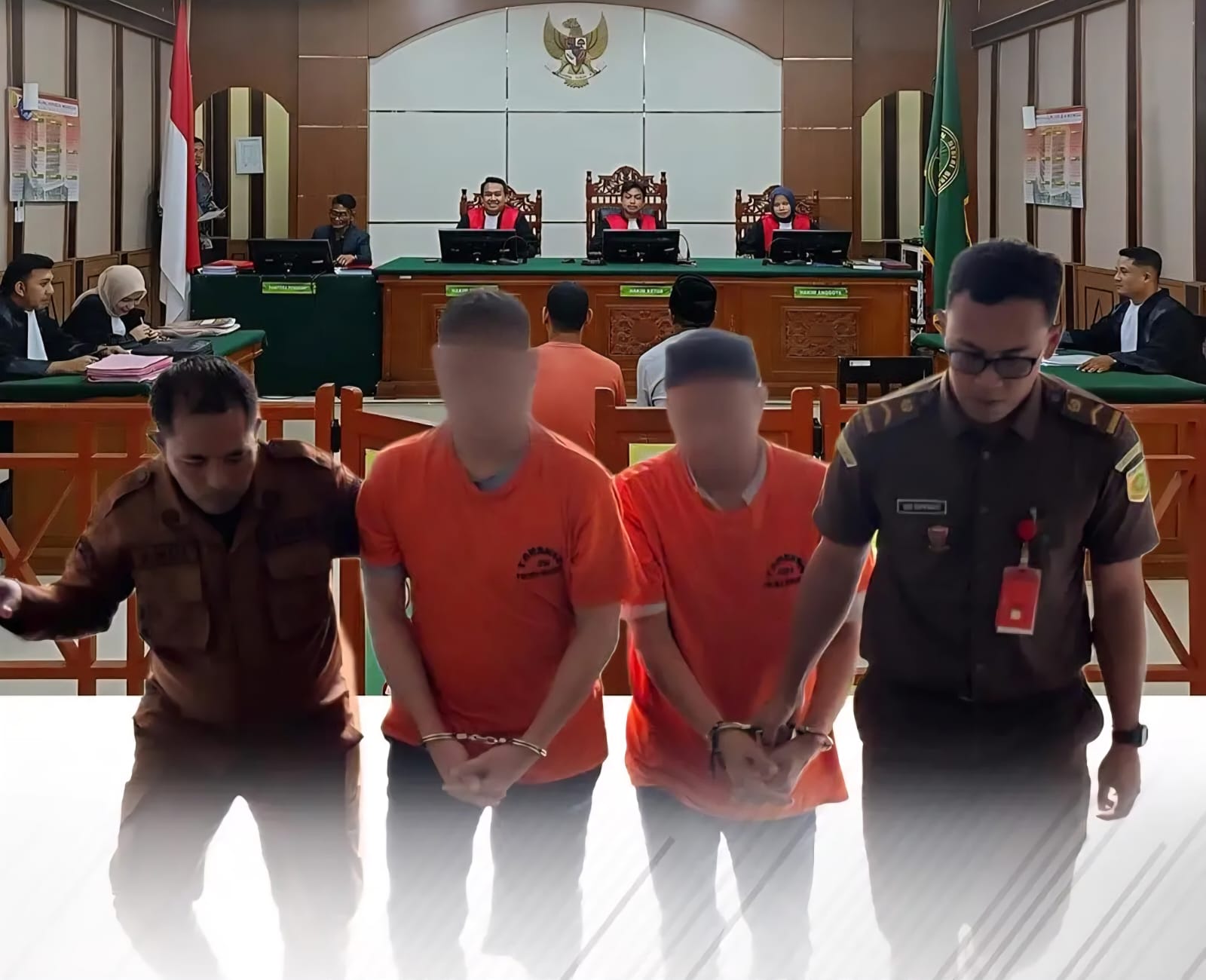Majelis Hakim PN Bireuen menjatuhkan vonis terhadap dua terdakwa kasus Tindak Pidana Perdagangan Orang (TPPO), yakni R dan JS. (Foto: Ist)