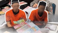 Kejari Bireuen menerima penyerahan tersangka dan barang bukti dalam kasus pembuatan dan peredaran uang palsu, Kamis (10/7). (Foto: Ist)
