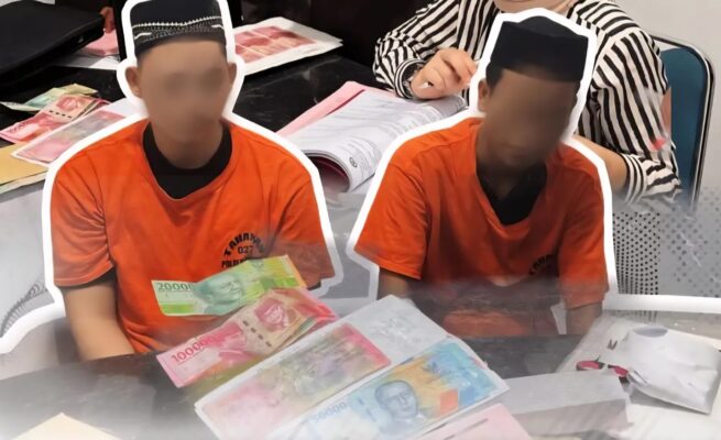 Kejari Bireuen menerima penyerahan tersangka dan barang bukti dalam kasus pembuatan dan peredaran uang palsu, Kamis (10/7). (Foto: Ist)