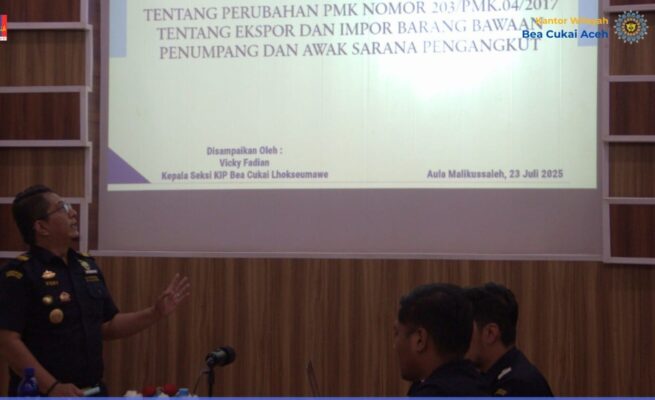 Bea Cukai Lhokseumawe menggelar Program Pengembangan Kompetensi Pegawai (P2KP), Rabu (23/7), di Aula Malikussaleh Kantor Bea Cukai setempat. (Foto: Ist)