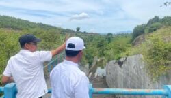 Waduk Tui Geulumpang di Gampong Krueng Kalee, Kecamatan Darussalam, Aceh Besar, mengalami kerusakan serius pada sejumlah pintu air dan infrastruktur pendukung lainnya. (Foto: Ist)