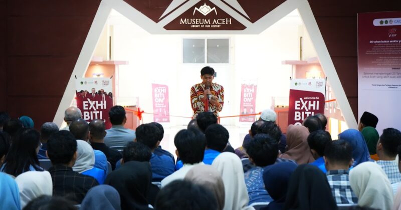 Sunnyl Iqbal saat memberikan sambutan pada Exhibition 20 Years Peace in Aceh di Museum Aceh LP2M UIN Ar-Raniry Banda Aceh, Rabu (30/07/2025).