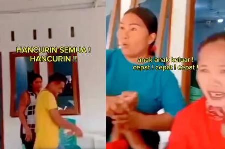 angkapan layar video yang menunjukkan sekelompok warga menyerang rumah doa umat Kristen di Padang Sarai, Sumatera Barat, Minggu (27/7/2025). (Foto: tangkapan layar/X @permadiaktivis2)