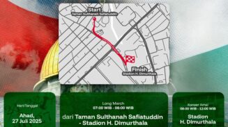 Rute dan lokasi parkir gelaran Aksi Bela Palestina, di Banda Aceh, Ahad pagi (27/7/2025).