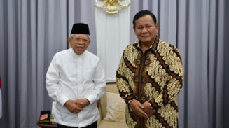 Wakil Presiden Ma’ruf Amin memberikan dukungan kepada Prabowo Subianto untuk menguatkan Pasal 33 UUD 1945 demi kemakmuran rakyat. (Foto: Biro Setwapres)