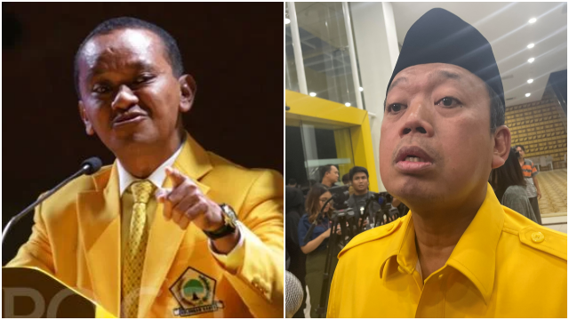 Ketua Umum Golkar Bahlil Lahadalia dan Menteri ATR/BPN Nusron Wahid