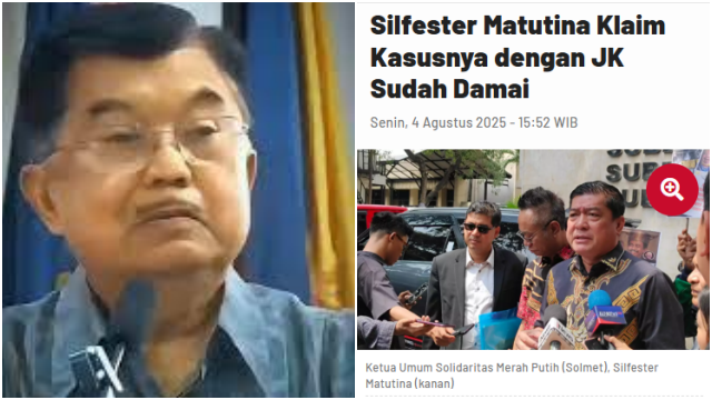 Bantah Pengakuan Silfester, JK Tegaskan Tak Pernah Bertemu dan Berdamai dengan Relawan Jokowi Itu